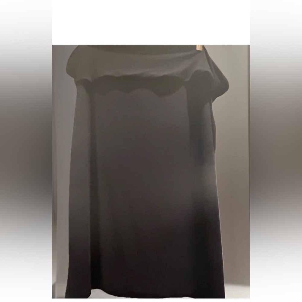 Eileen Fisher Black Viscose & Spandex Maxi Skirt w/ double fold on waist Size 2X
